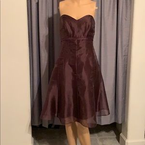 Shiny espresso flare dress